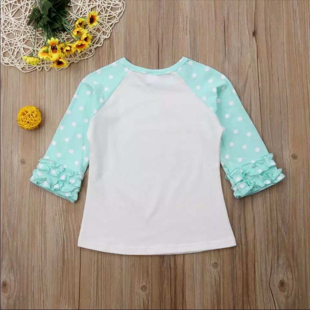 🌼LAST ONE!! 4t Boutique Fall Ruffle Dot Shirt 🍁 - Picture 5 of 6